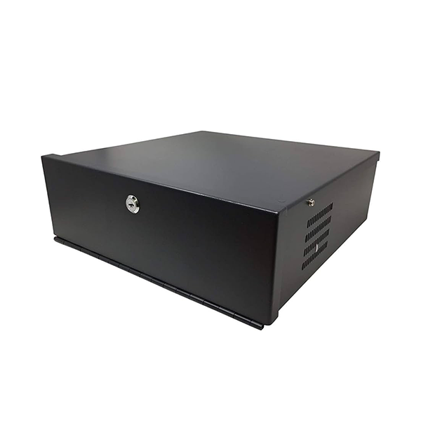 Lock Box-L (BLACK) 21 x 21 Black Lockable DVR Safebox with Fan, 21 x 21 x 8 inchs